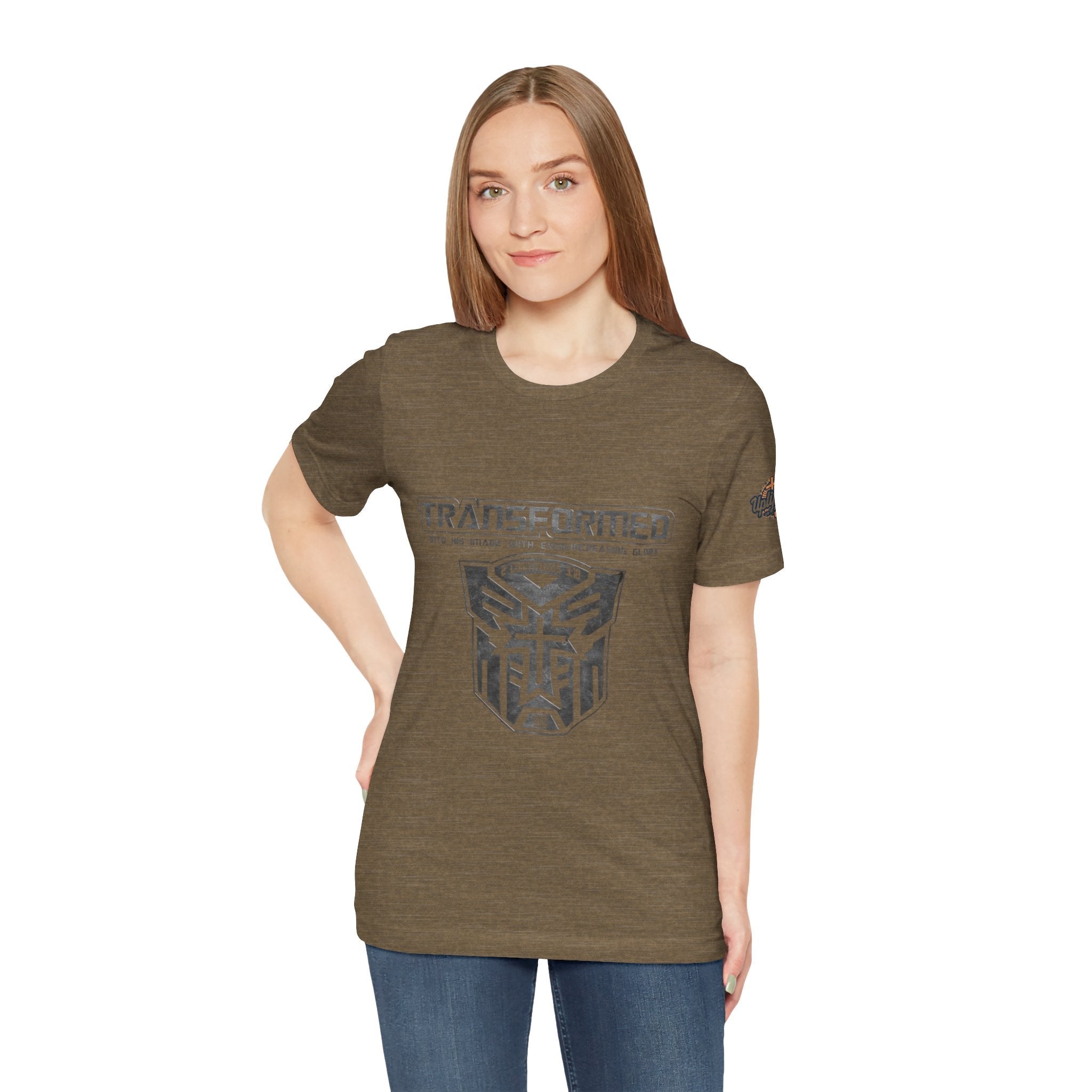Transformer Logo Christian T-shirt | 2 Corinthians 3:18 Bible Verse T-shirt Printify