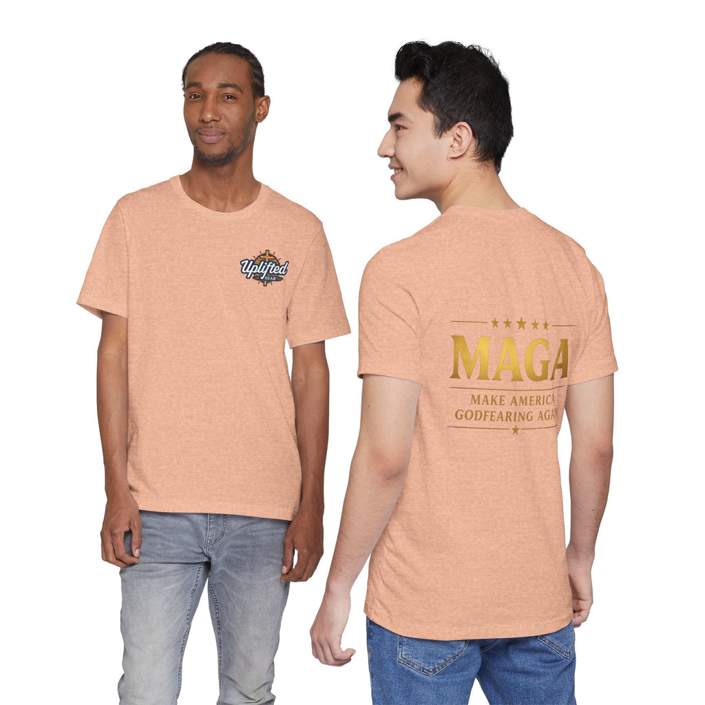 MAGA Gold Letter T-Shirt — "Make America Great Again" Printify
