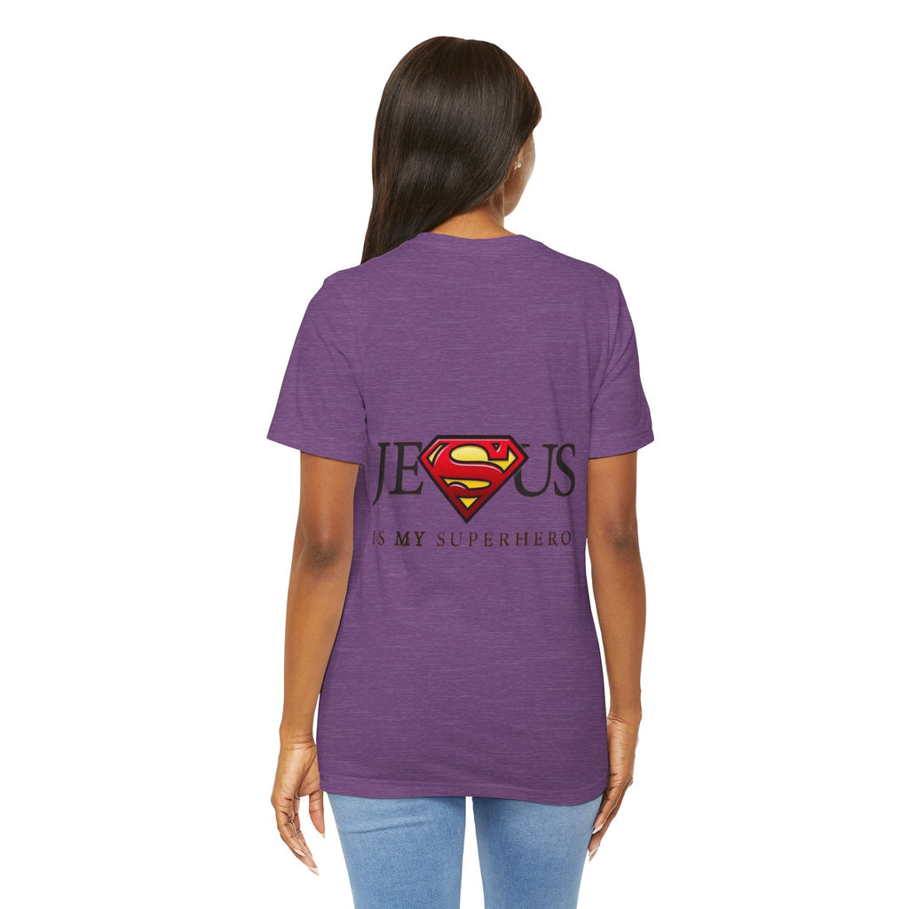 Jesus Is My Superhero T-Shirt — Faith-Based Superman-Inspired Tee Printify