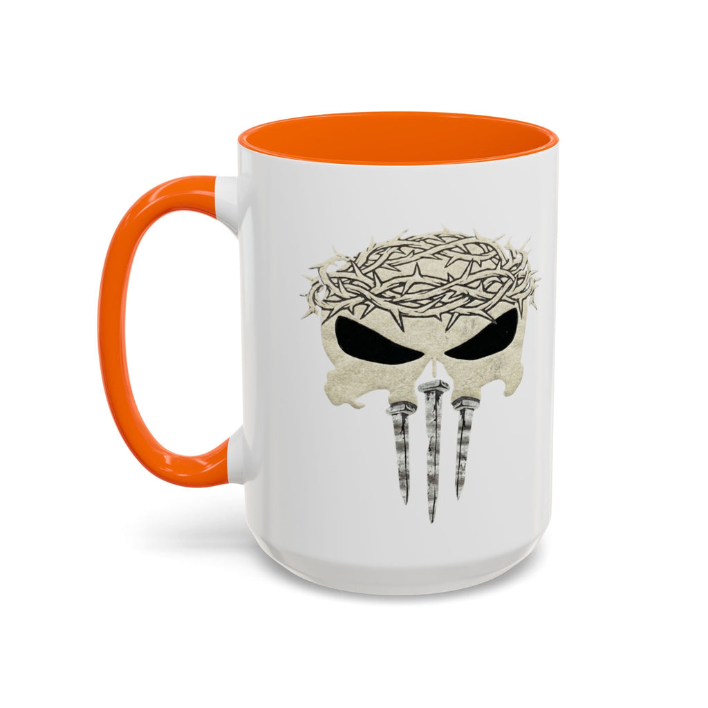 Christian Skull Coffee Mug — Crown of Thorns “Warrior Faith” (11/15 oz) Printify