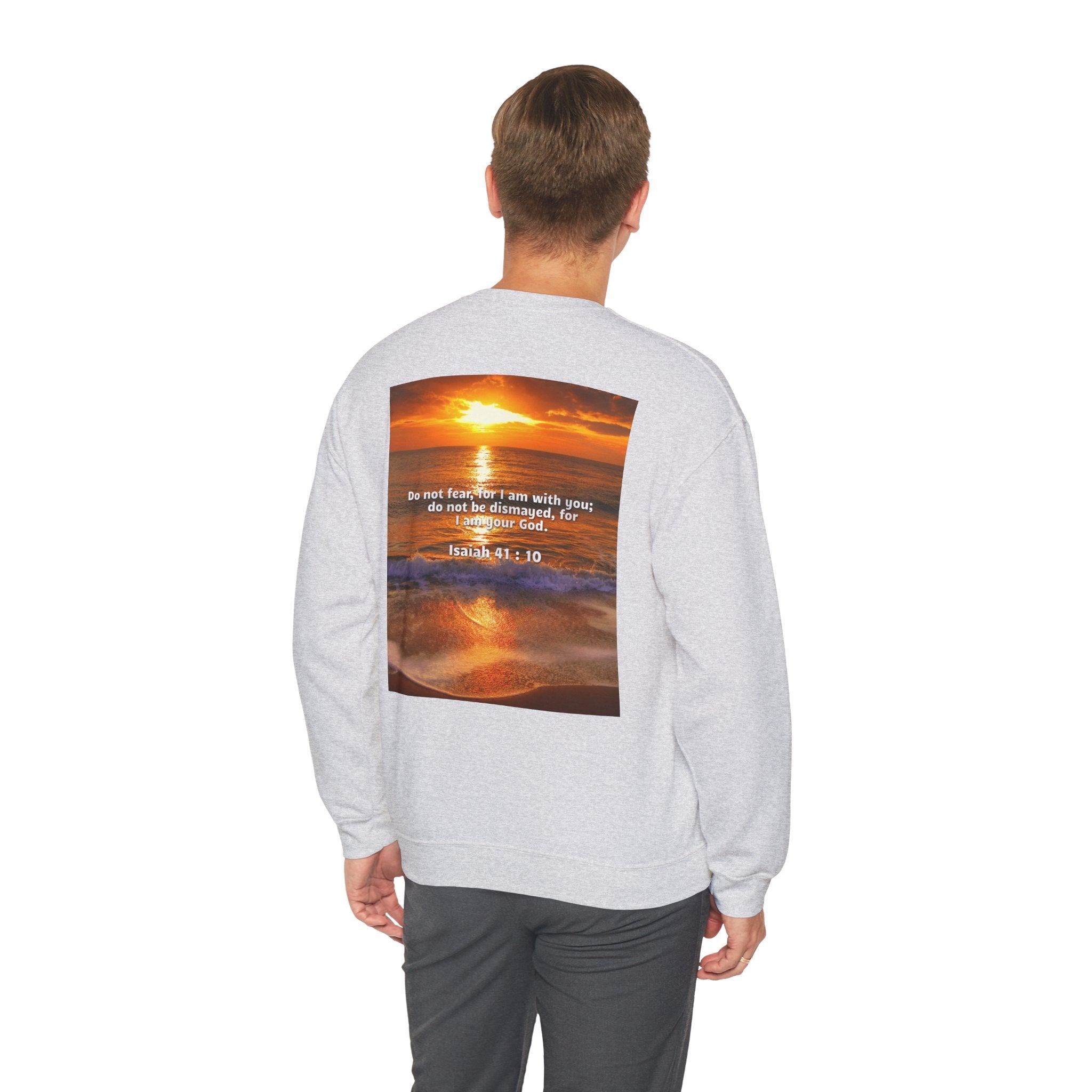 Bible Verse Unisex Heavy Blend™ Crewneck Sweatshirt - Isaiah 41 : 10 Printify