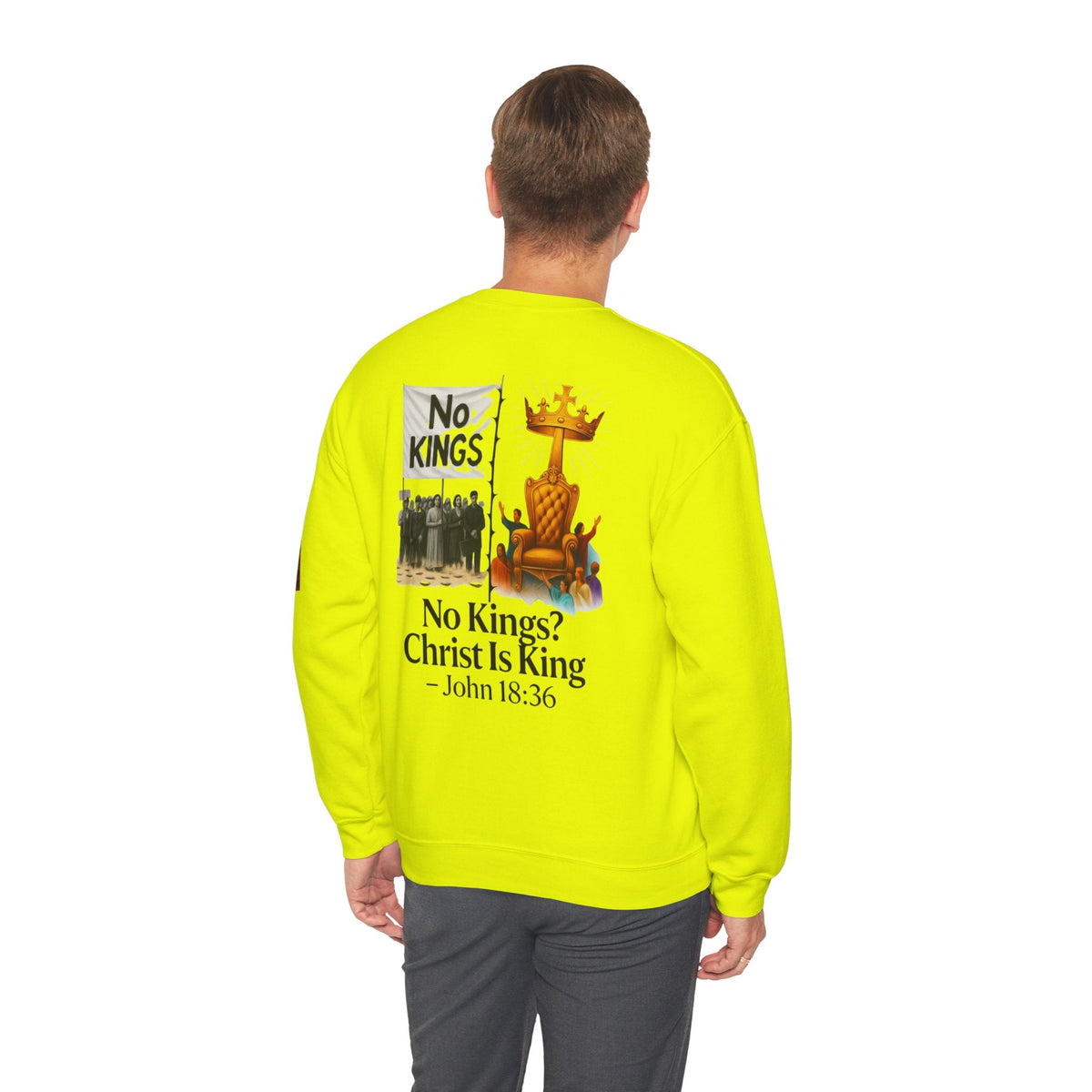 No Kings? Christ is King Sweatshirt – Bold Christian Hoodie for Sovereign Faith Printify