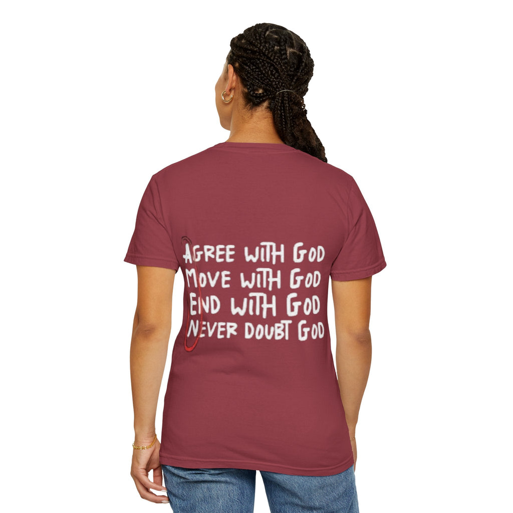 AMEN Acronym T-Shirt – Always Agree with God Move with God End with God Never Doubt God Christian Tee for Unwavering Faith Printify