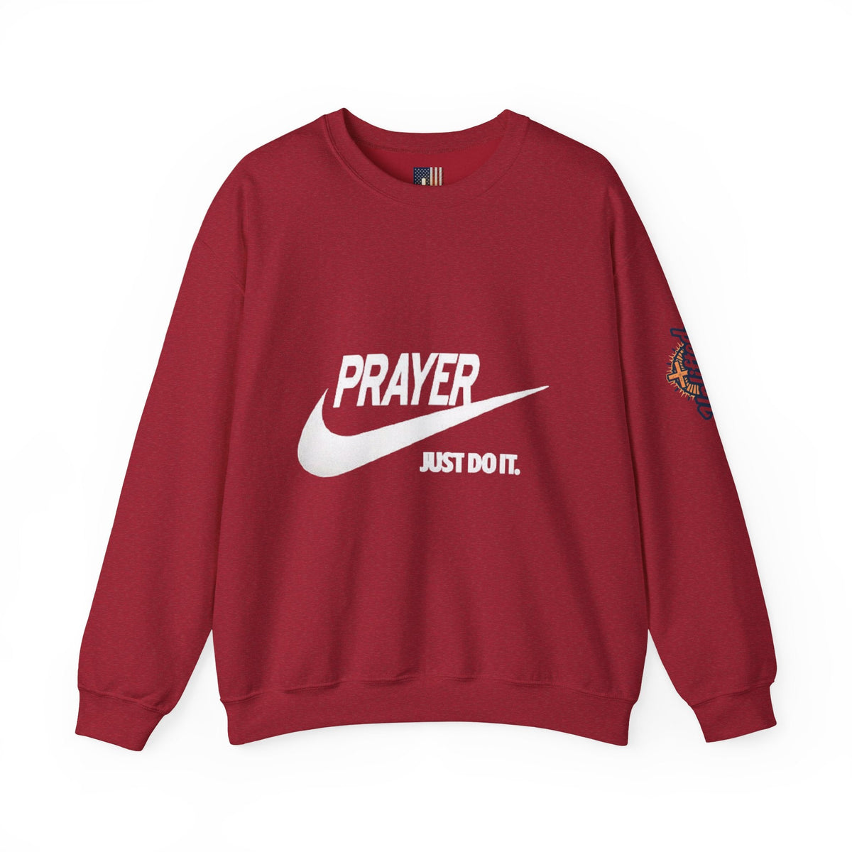 Prayer Just Do It Sweatshirt - Funny Christian Nike Parody Sweatshirt - Faith Gear Printify