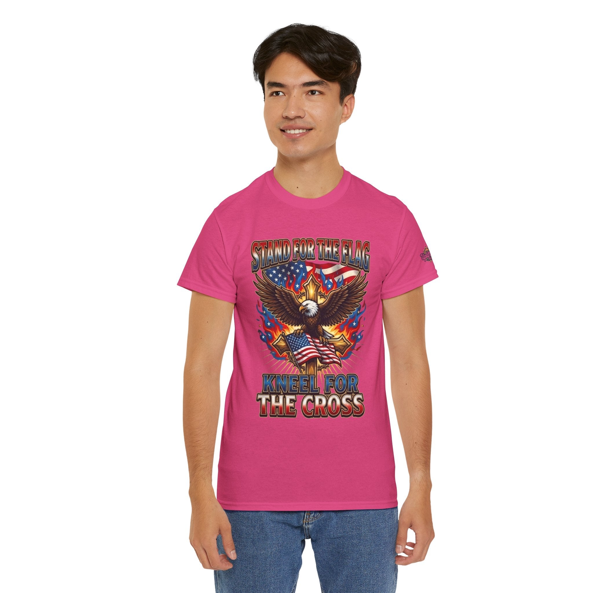 Stand for the Flag Kneel for the Cross T-shirt | Patriotic Eagle T-shirt Printify