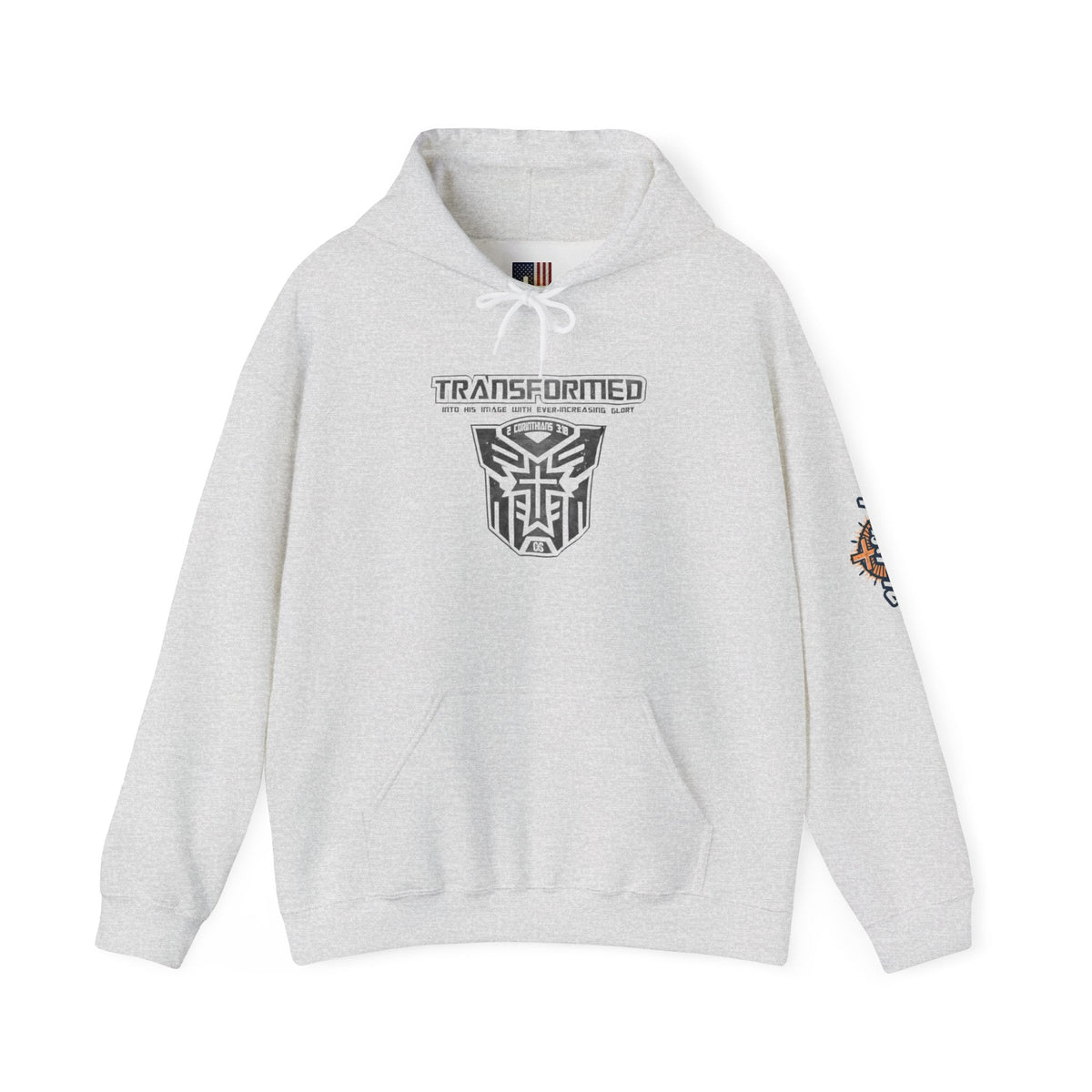 Transformer Logo Christian Hoodie | 2 Corinthians 3:18 Bible Verse Hoodie Printify