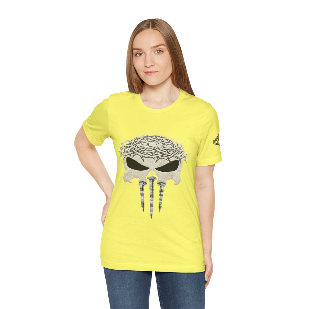 Christian Skull T-shirt - Crown of Thorns & Nails - Warrior Faith T-shirt Printify