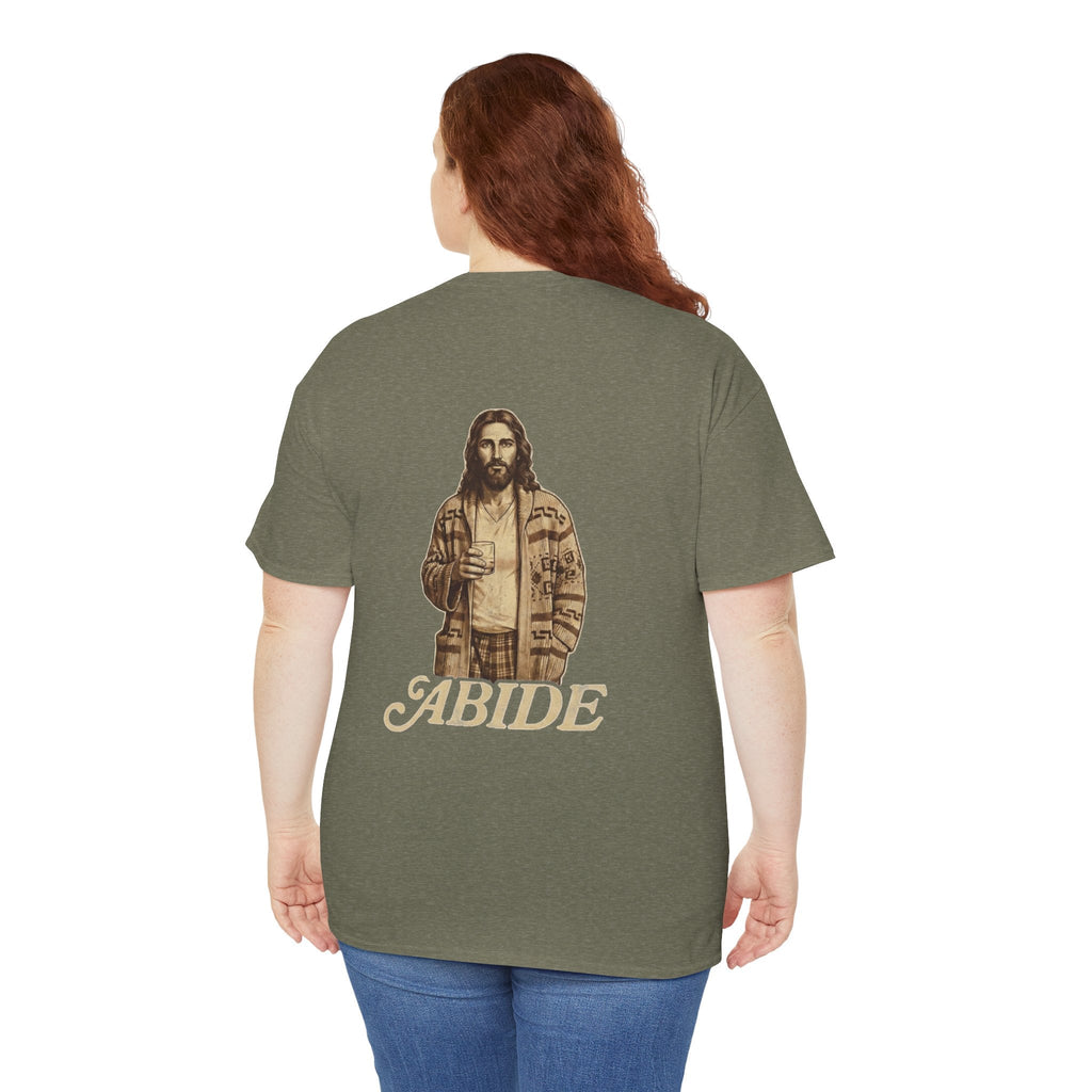 Abide Vintage Jesus Tee — "The Dude" Graphic Christian T-Shirt Printify