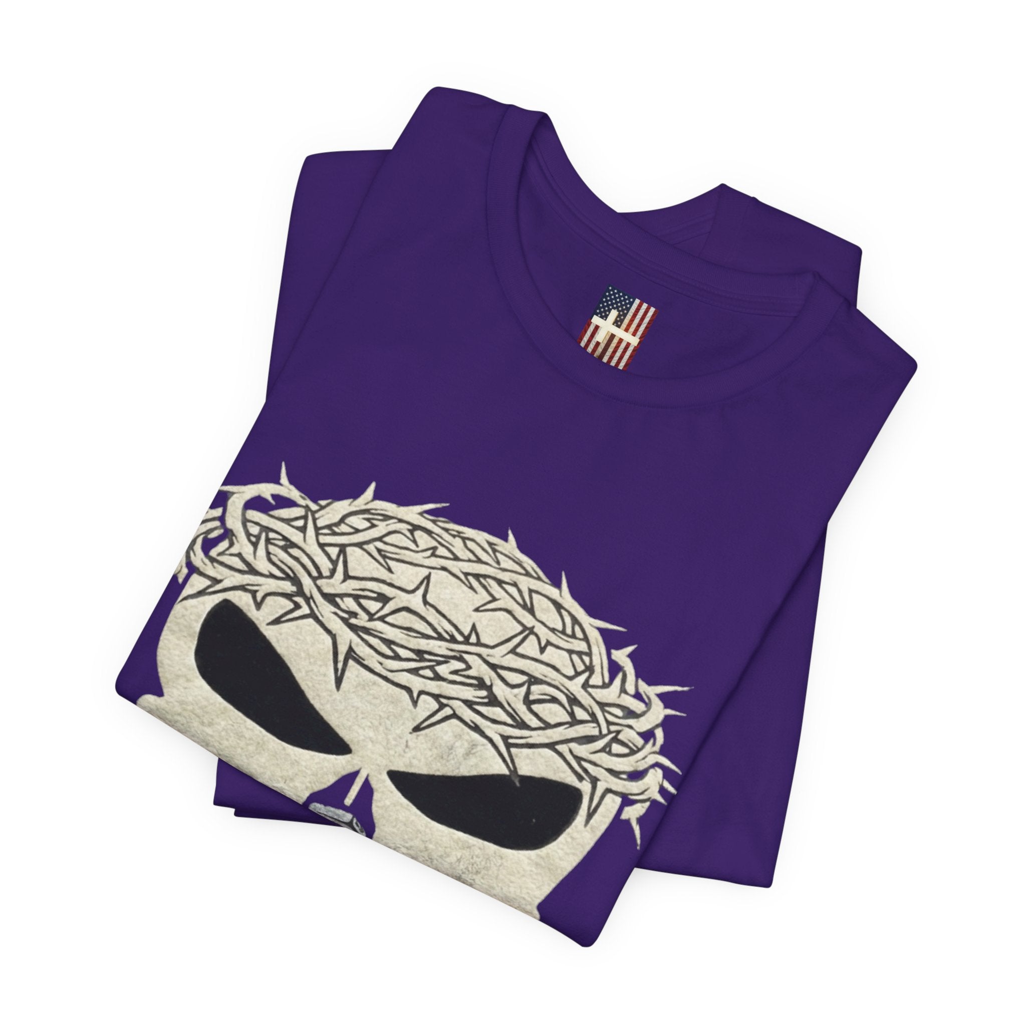 Christian Skull T-shirt - Crown of Thorns & Nails - Warrior Faith T-shirt Printify
