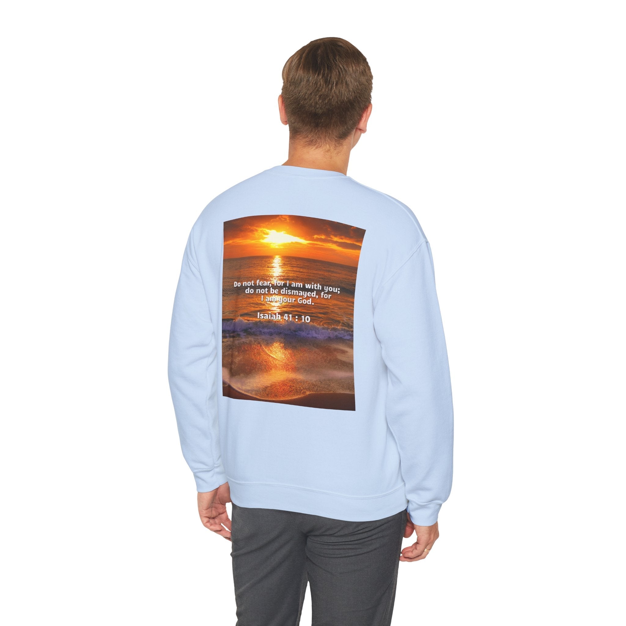 Bible Verse Unisex Heavy Blend™ Crewneck Sweatshirt - Isaiah 41 : 10 Printify