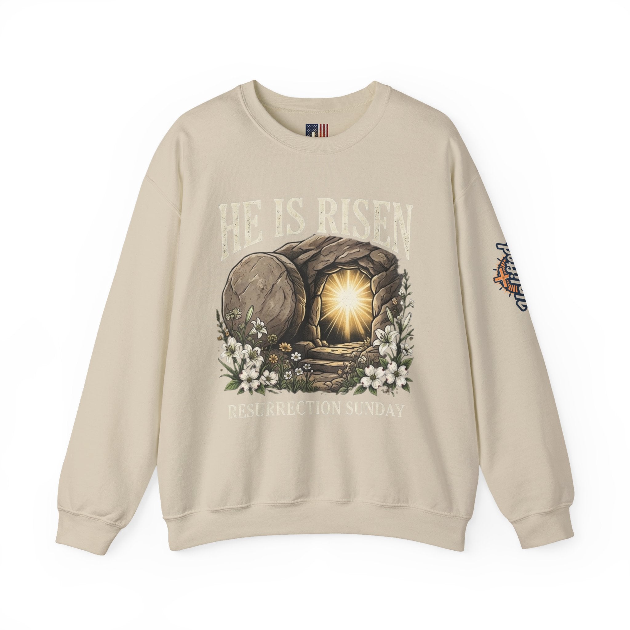 He Is Risen Sweatshirt — Jesus Christ Resurrection Easter Sweatshirt Printify