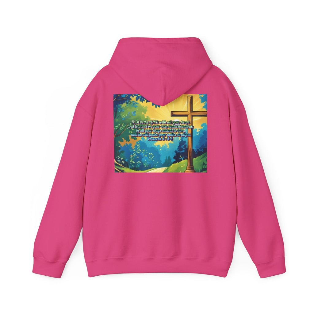 Trust in The Lord Proverbs 3:5-6 Biblical Design Unisex Heavy Blend™ Hooded Sweatshirt Printify