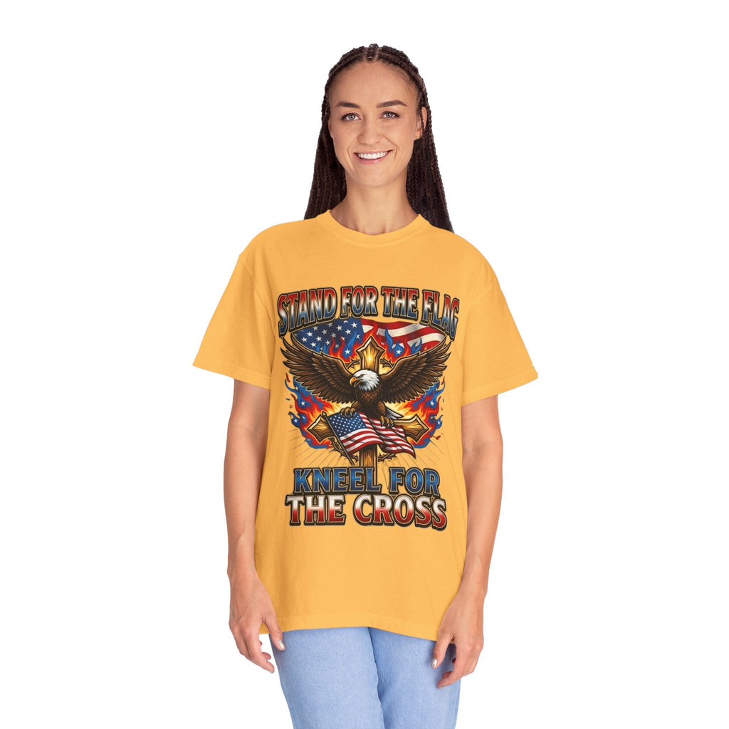 Stand for the Flag Kneel for the Cross T-shirt | Patriotic Eagle T-shirt Printify