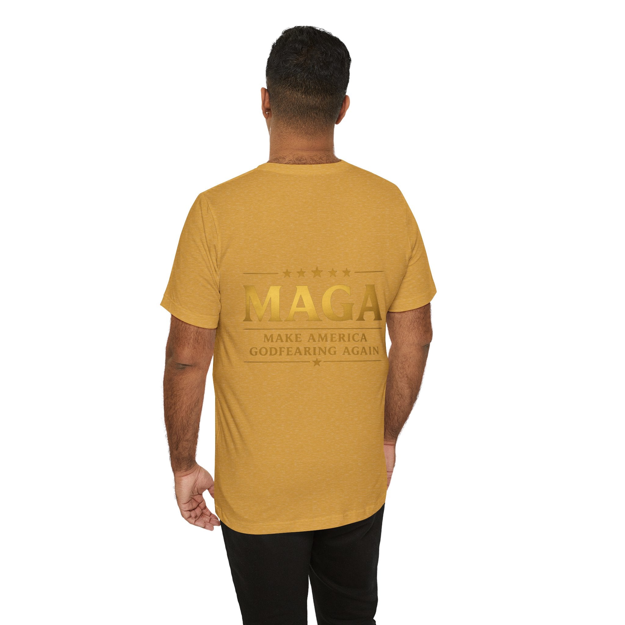 MAGA Gold Letter T-Shirt — "Make America Great Again" Printify