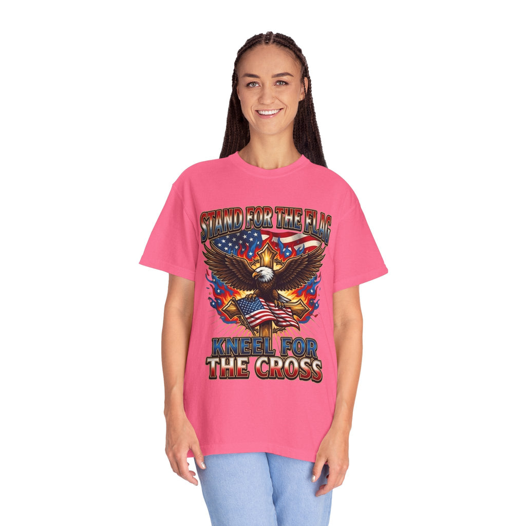 Stand for the Flag Kneel for the Cross T-shirt | Patriotic Eagle T-shirt Printify