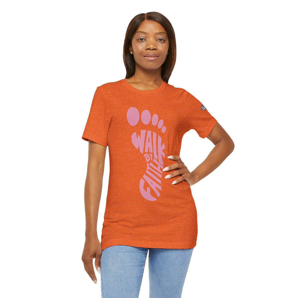Walk By Faith Footprint T-Shirt Printify