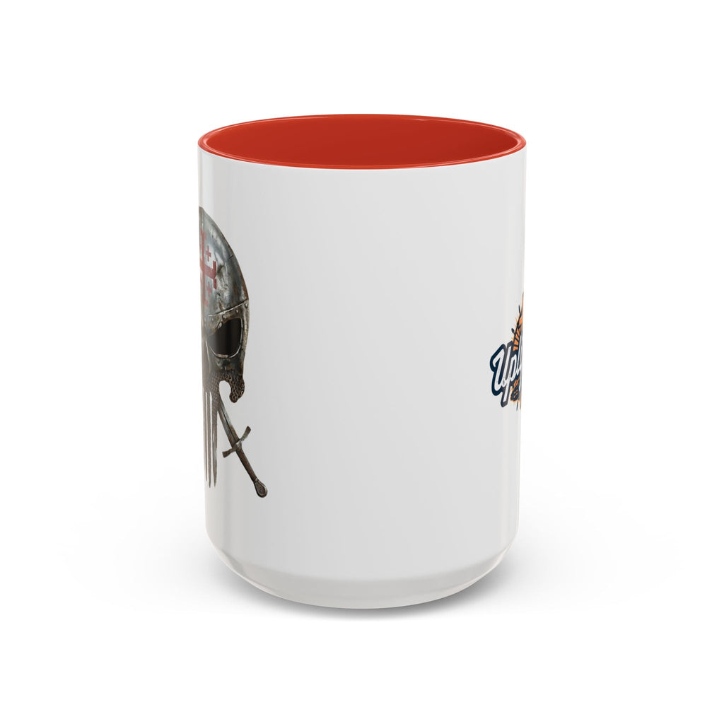 Crusader Knight Coffee Mug — 'Armor of God' Christian Skull 11/15oz Accent Mug Printify