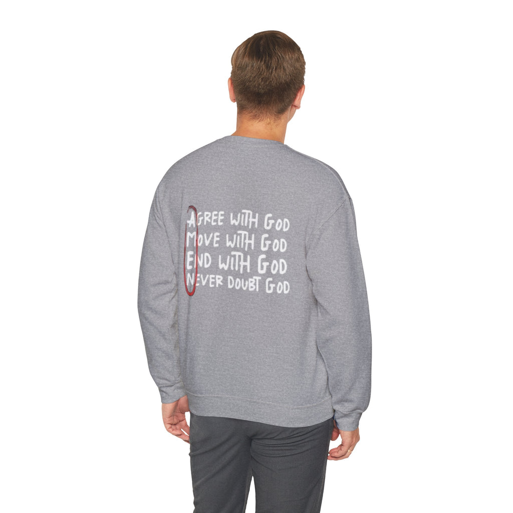 AMEN Acronym Sweatshirt – Always Agree with God Move with God End with God Never Doubt God Christian Hoodie for Unwavering Faith Printify