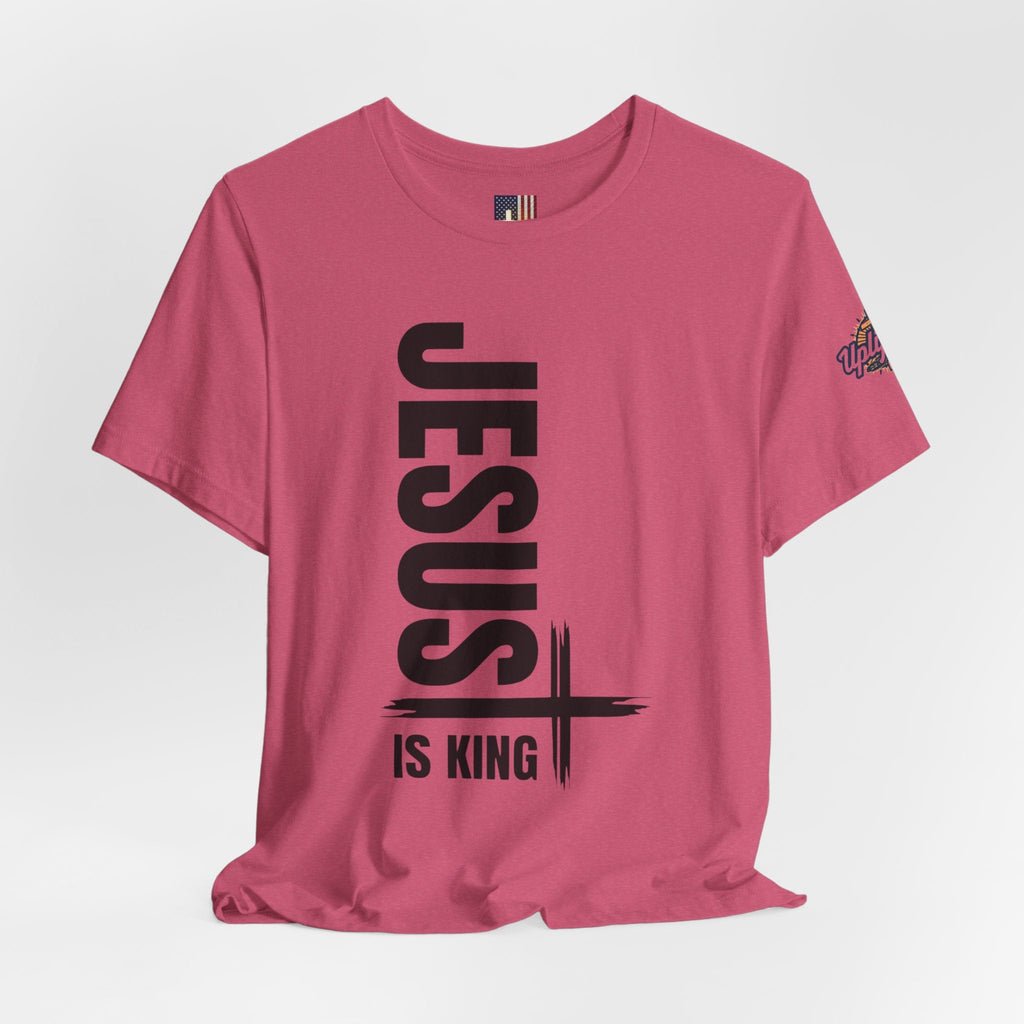 Jesus Is King T-shirt | Modern Typographic Cross Christian T-shirt Printify