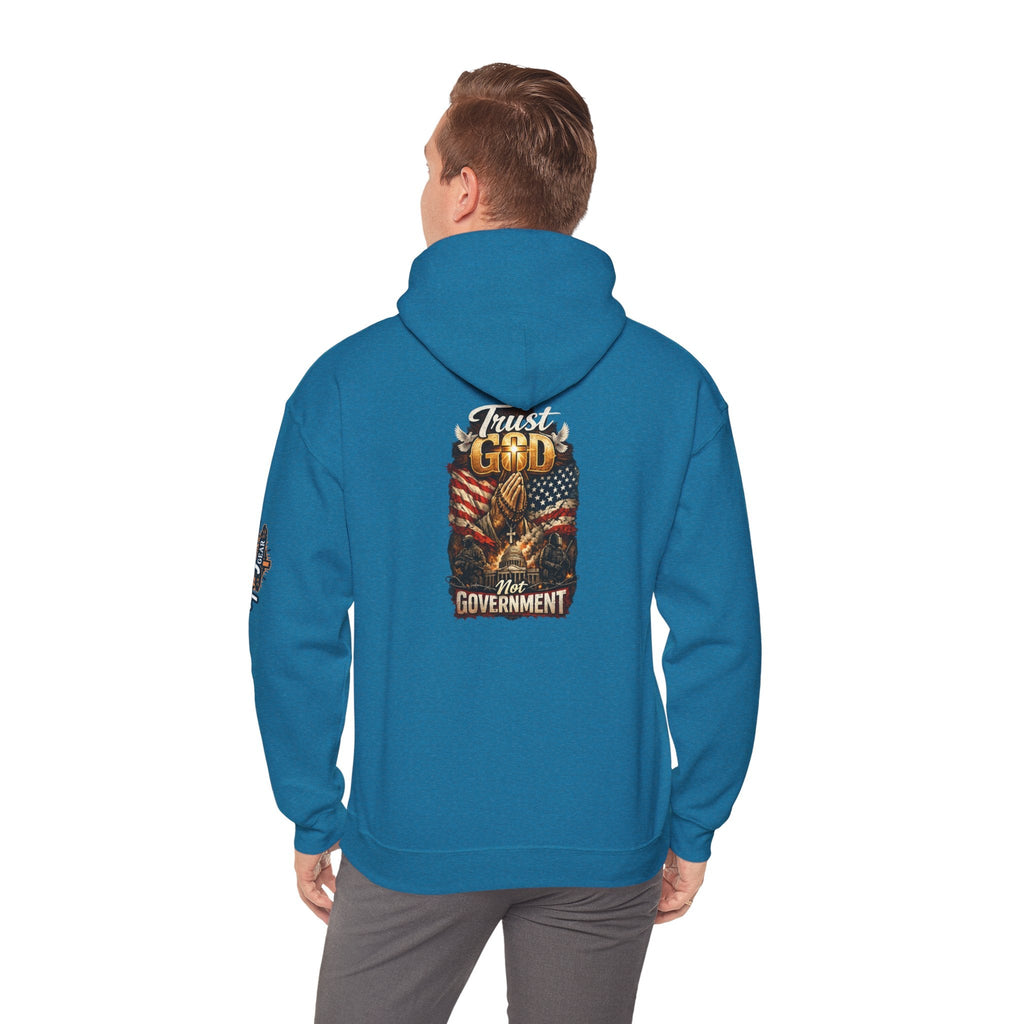 Trust God Not Government Hoodie — Vintage Patriotic Christian Hoodie Printify