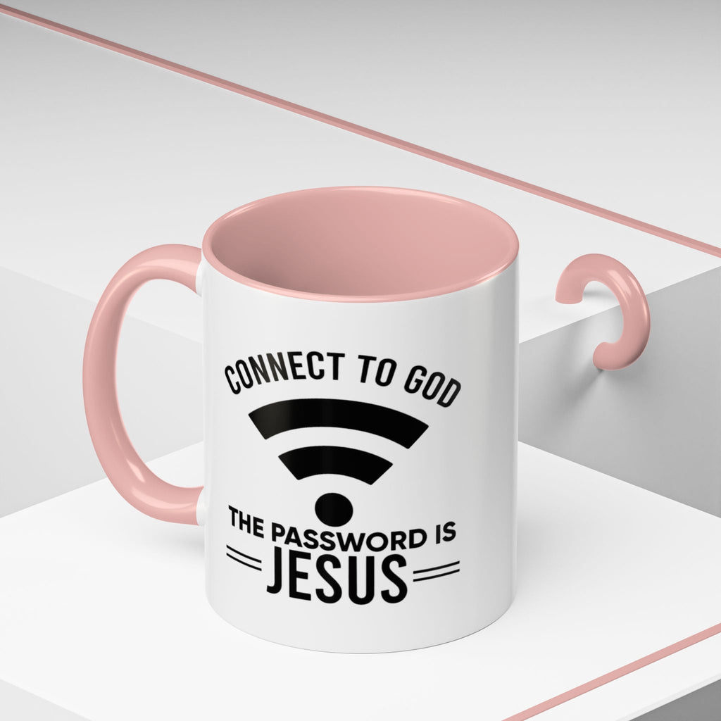 Connect to God Coffee Mug — "WIFI Password is Jesus" Funny Christian Faith Mug Printify