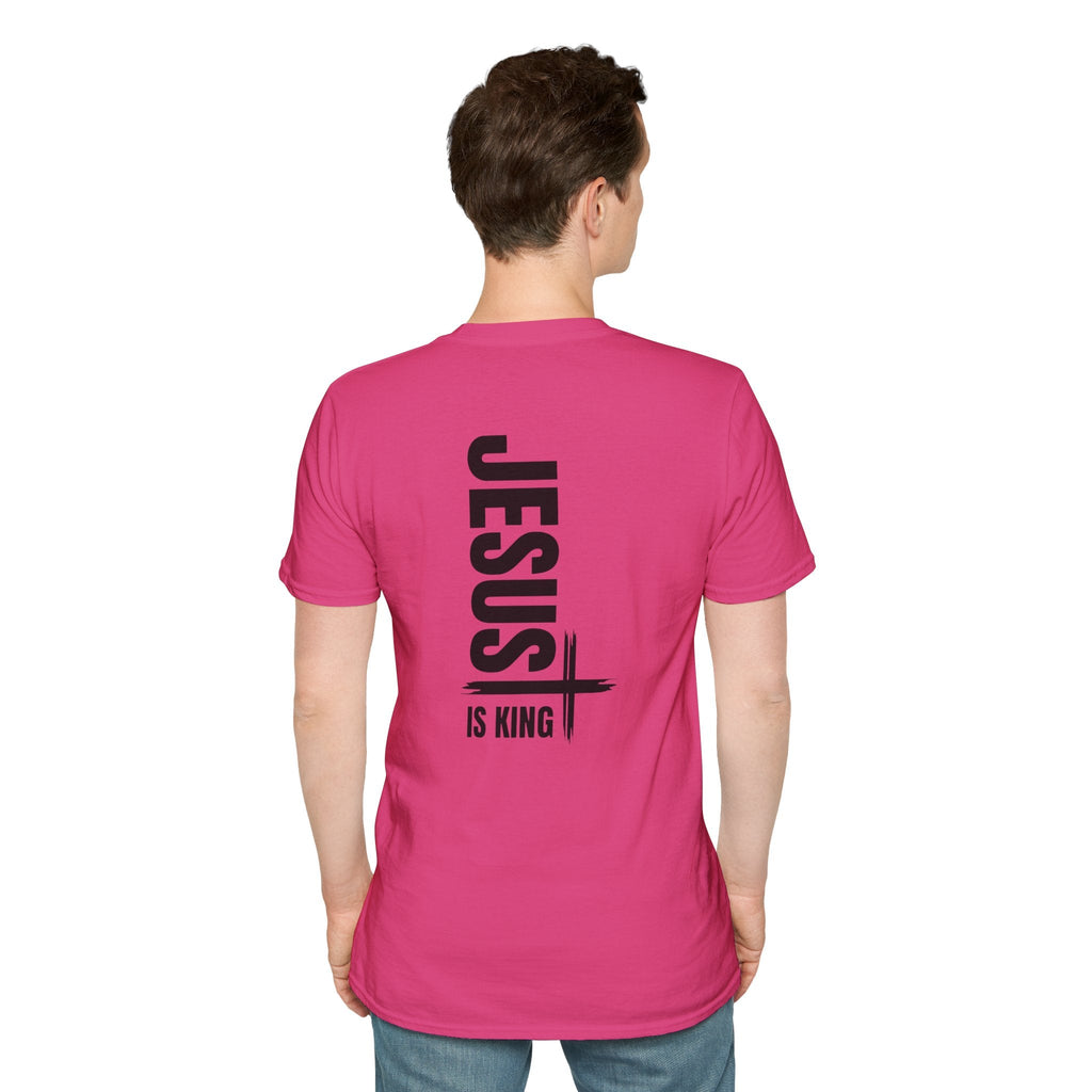 Jesus Is King T-shirt | Modern Typographic Cross Christian T-shirt Printify