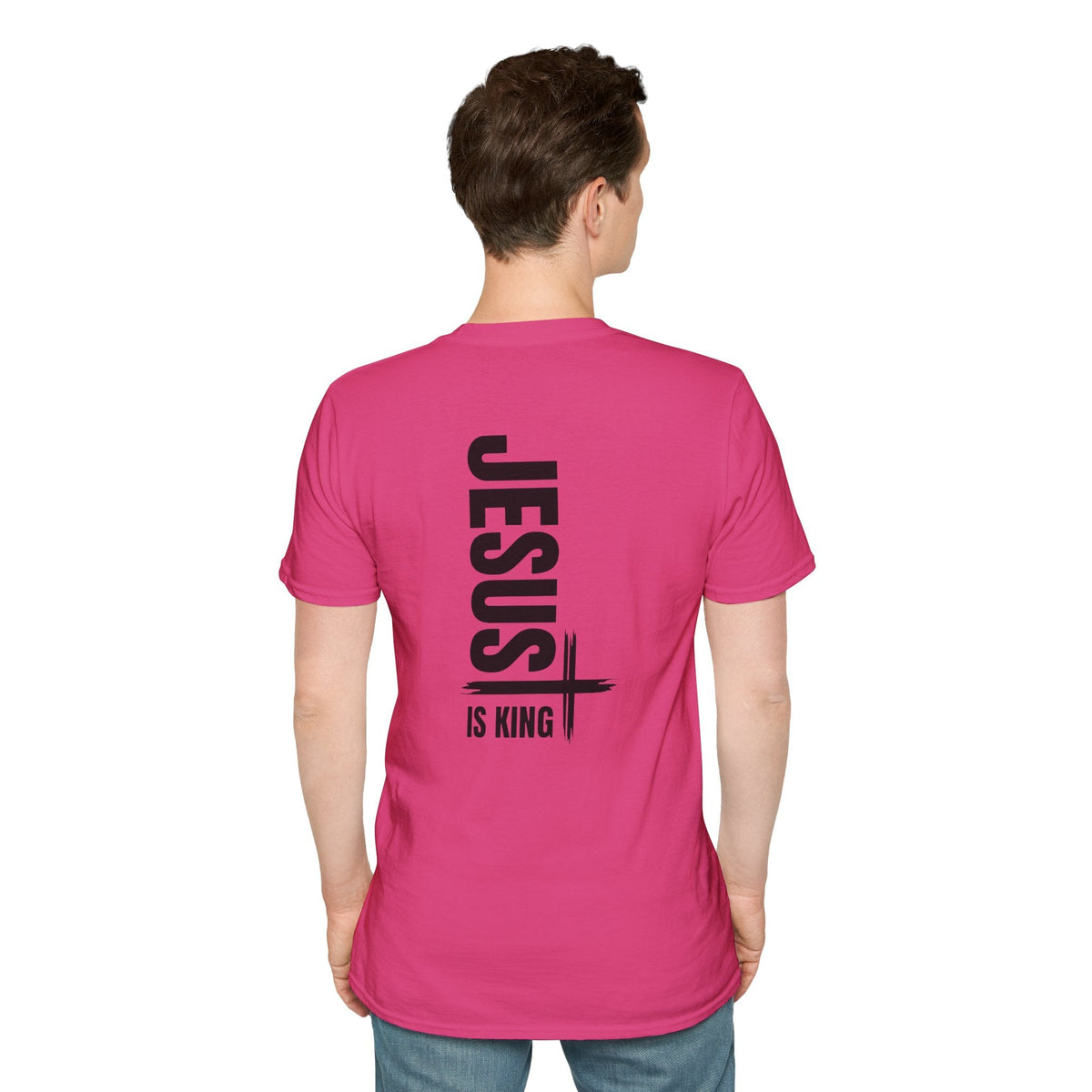 Jesus Is King T-shirt | Modern Typographic Cross Christian T-shirt Printify