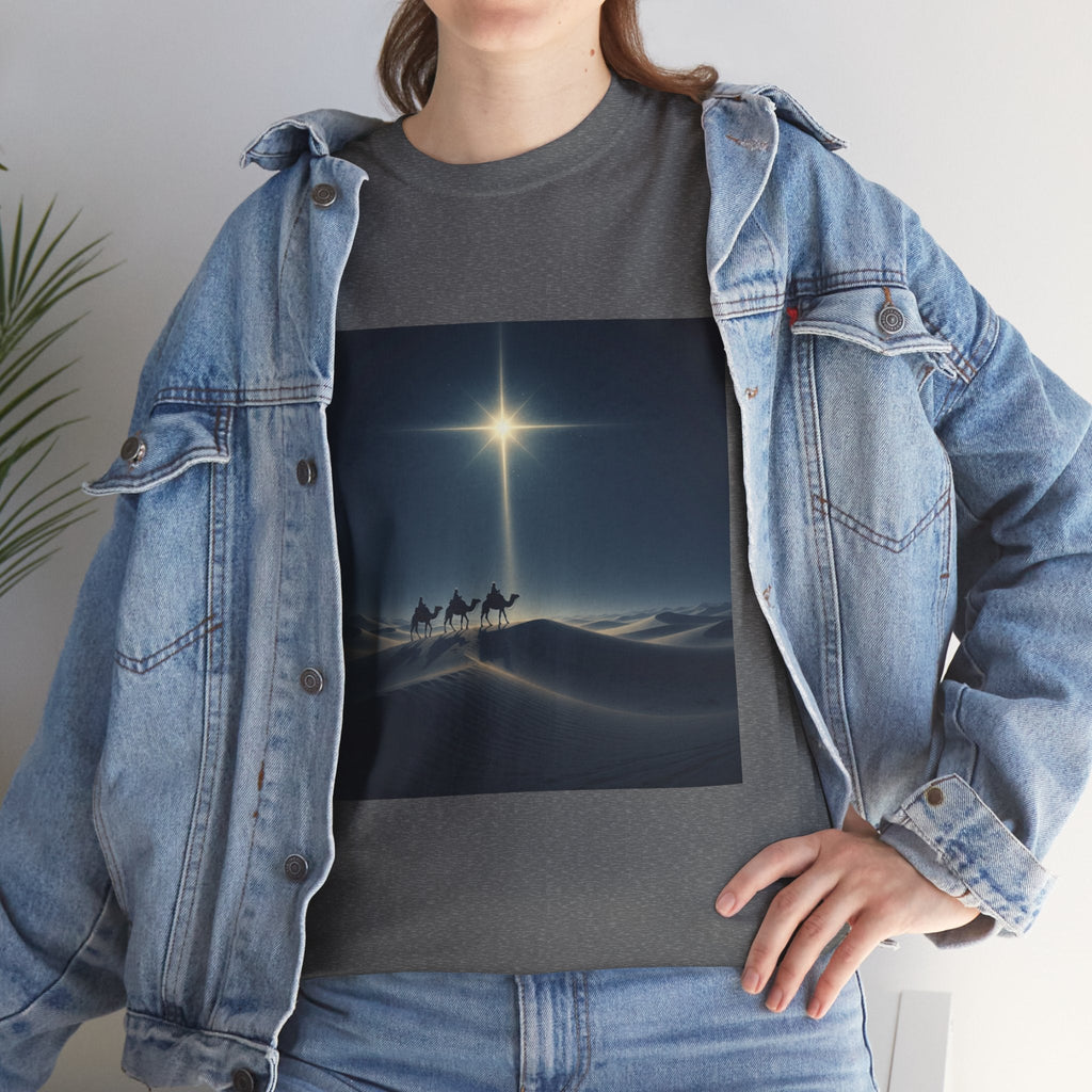 3 Wise Men T-shirt – Magi Camels Nativity Journey Christian Christmas T-shirt for Epiphany Faith & Holy Night Printify