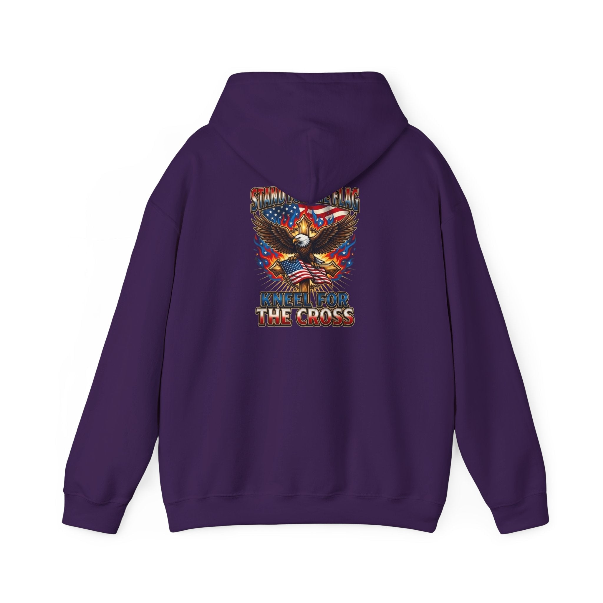 Stand for the Flag Kneel for the Cross Hoodie | Patriotic Eagle Hoodie Printify