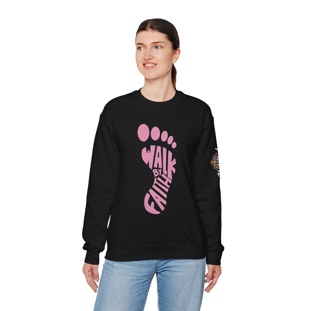 Walk By Faith Footprint Sweatshirt Printify