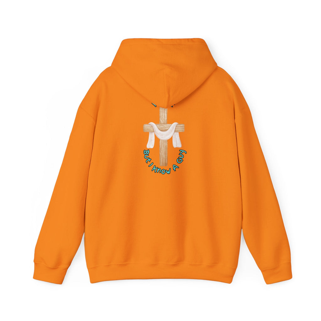 I Can’t, But I Know a Guy Hoodie – Jesus Cross Christian Hoodie for Cozy Faith Printify
