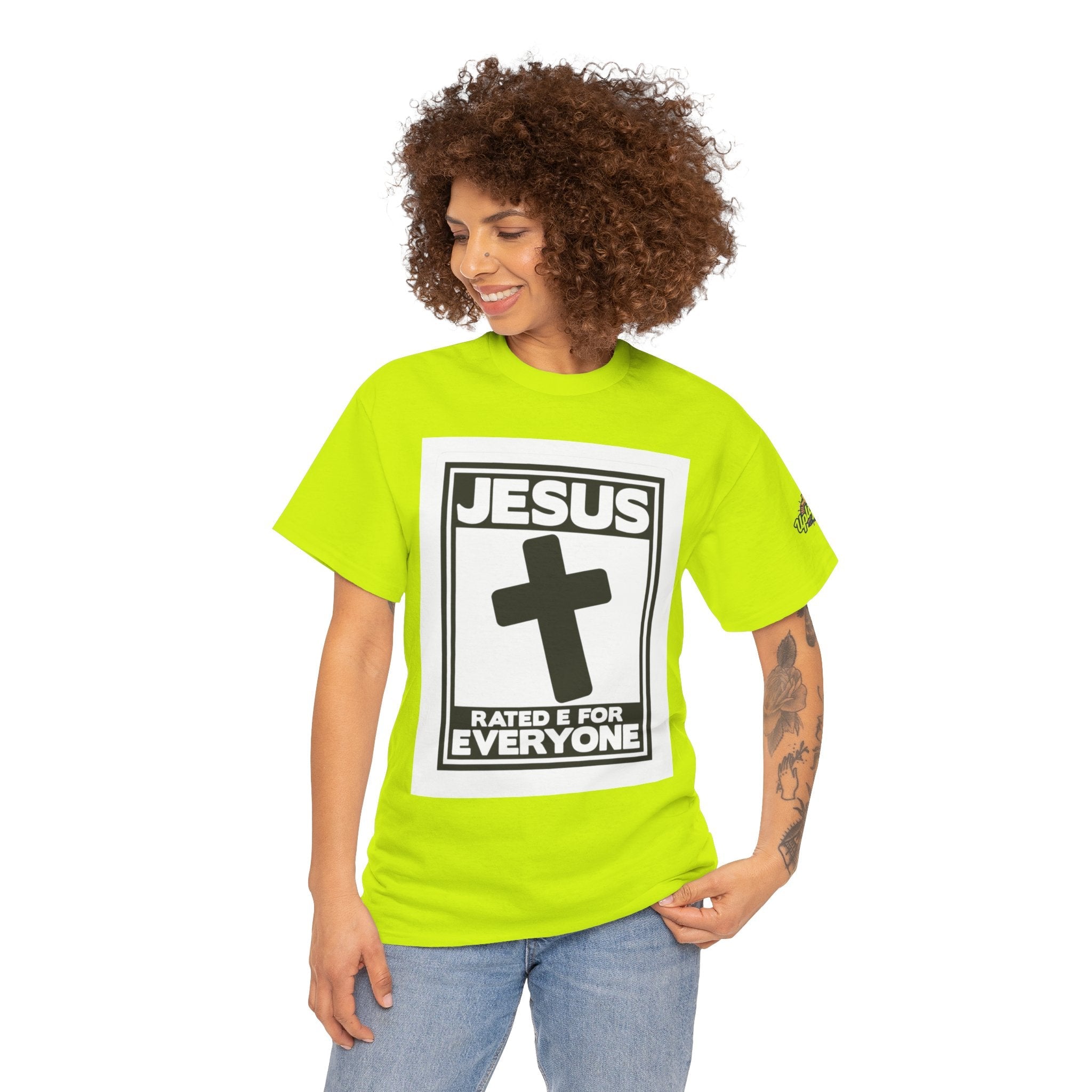 Jesus, Rated E for Everyone T-shirt - Gamer Faith T-shirt - Christian Video Game Parody Printify