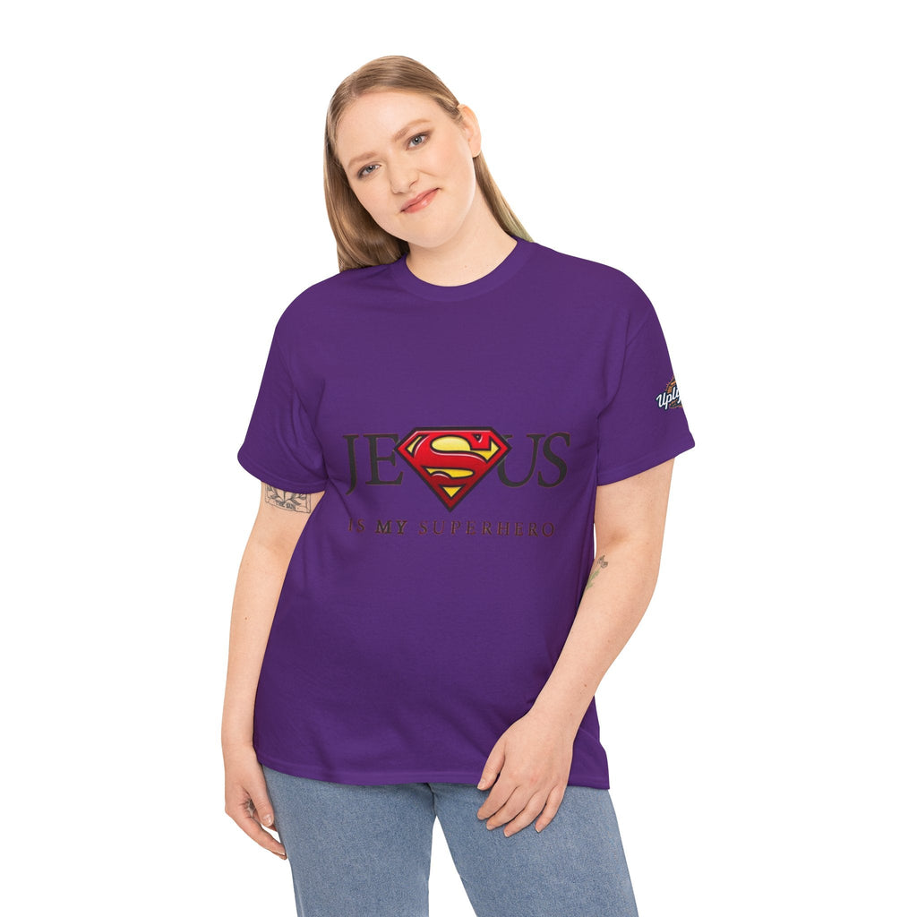 Jesus Is My Superhero T-Shirt — Faith-Based Superman-Inspired Tee Printify