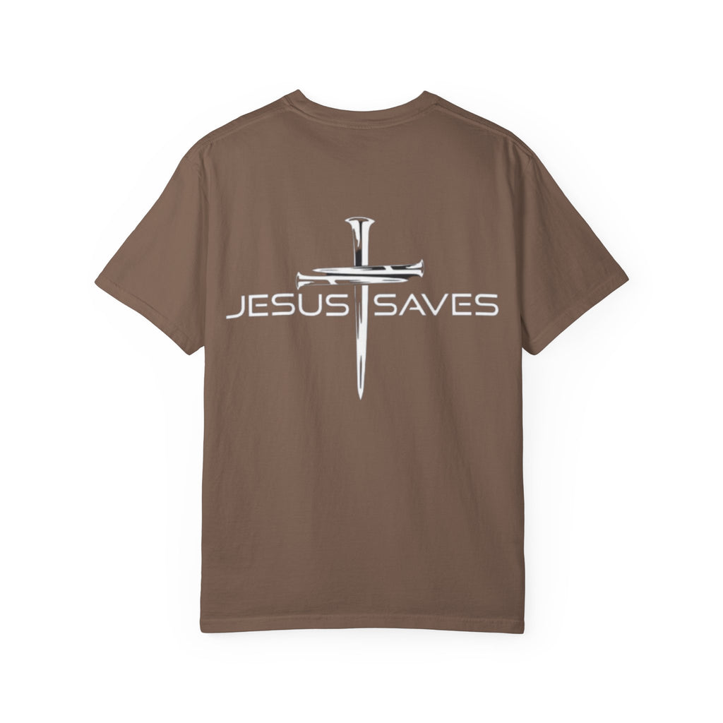 Jesus Saves T-shirt – 3 Nails Crucifix Cross Christian T-shirt for Redemption Faith & Bold Salvation