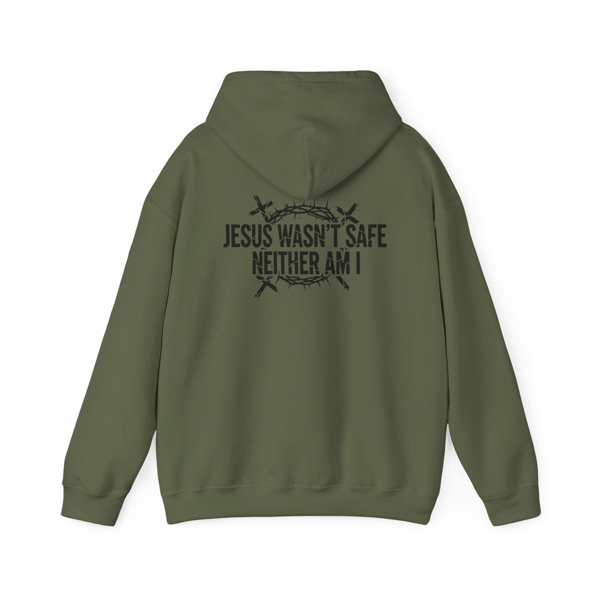 ⚡ Jesus Wasn’t Safe – Neither Am I | Bold Christian Hoodie | Storm-Walking Faith Tee | Minimalist Black & White Design | Uplifted Gear Printify