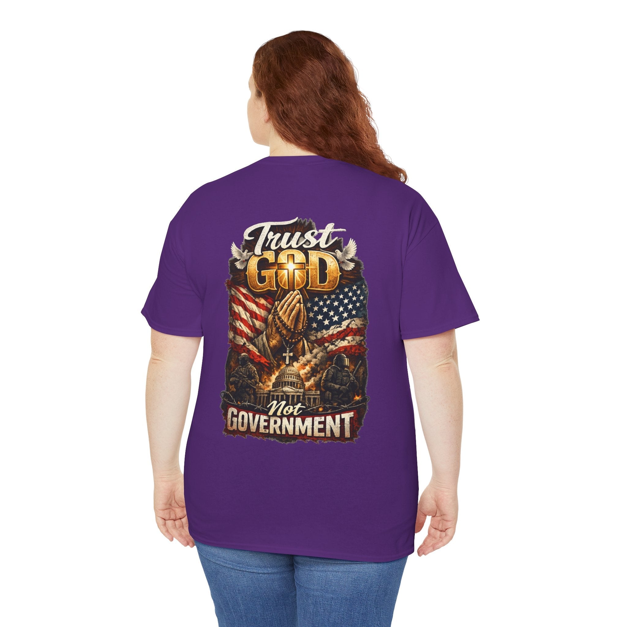 Trust God Not Government T-Shirt — Vintage Patriotic Christian Tee Printify