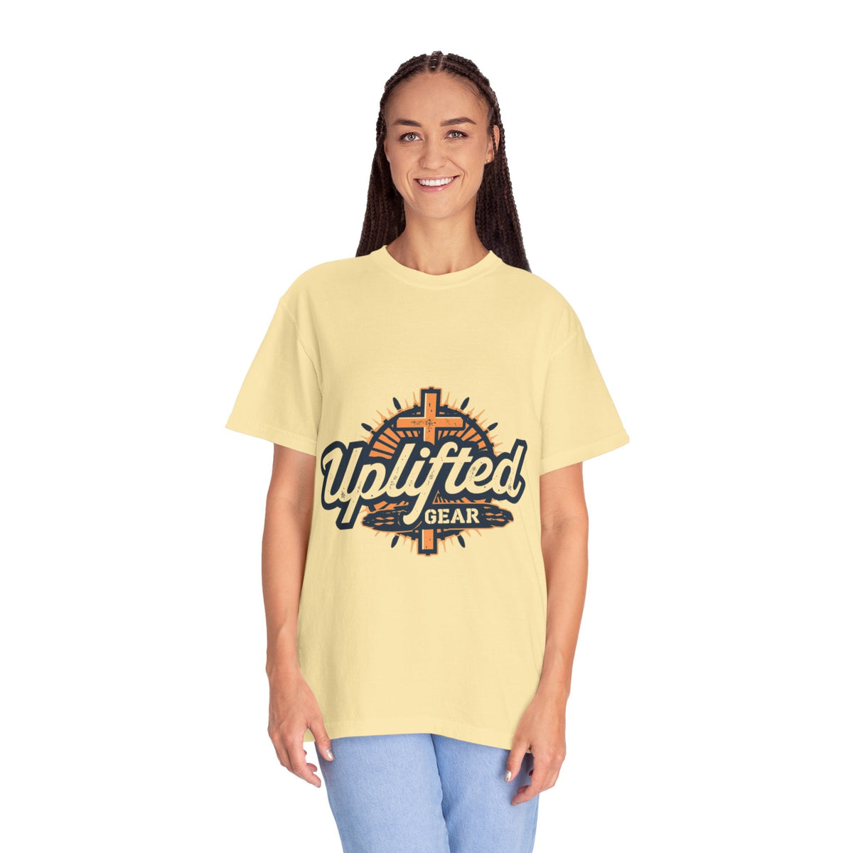 Uplifted Gear Christian T-Shirt – Bold Logo Faith Tee for Inspired Living Printify