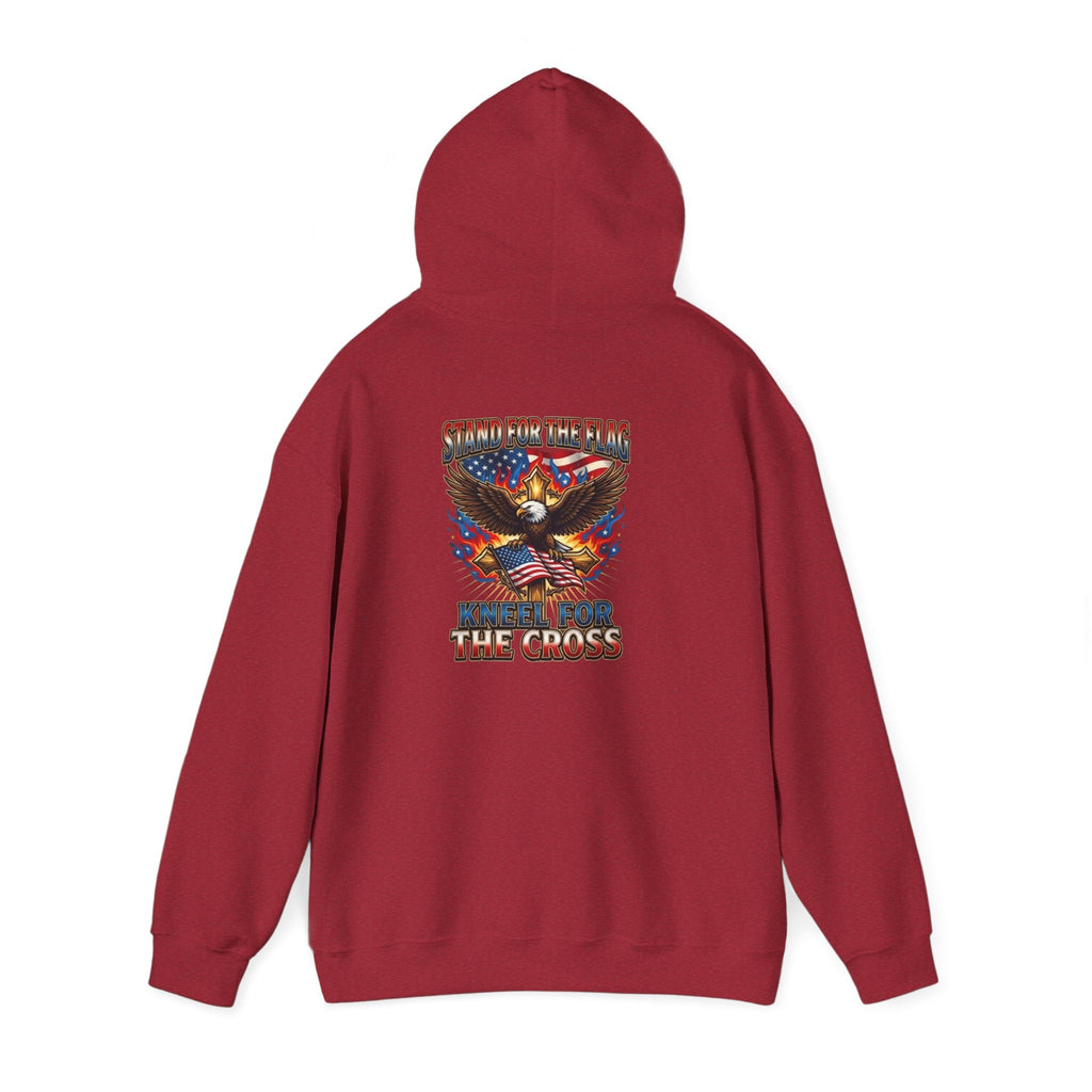 Stand for the Flag Kneel for the Cross Hoodie | Patriotic Eagle Hoodie Printify