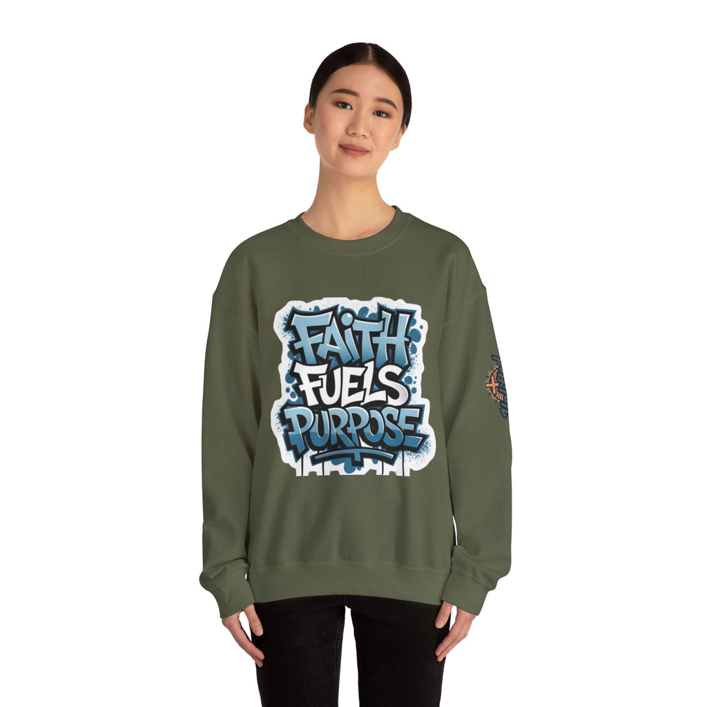 Faith Fuels Purpose Sweatshirt – Inspirational Christian Sweatshirt for Divine Drive & Unstoppable Belief Printify