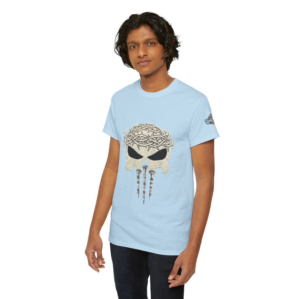 Christian Skull T-shirt - Crown of Thorns & Nails - Warrior Faith T-shirt Printify