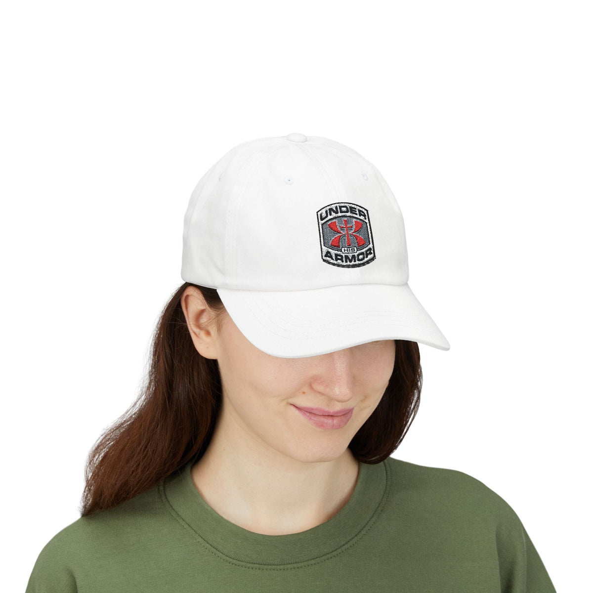 Under Armor Classic Dad Cap - Embroidered White Baseball Hat Printify