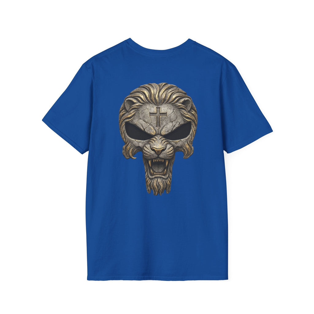 Lion of Judah Skull Christian T-shirt - Warrior Faith Cross T-shirt Printify