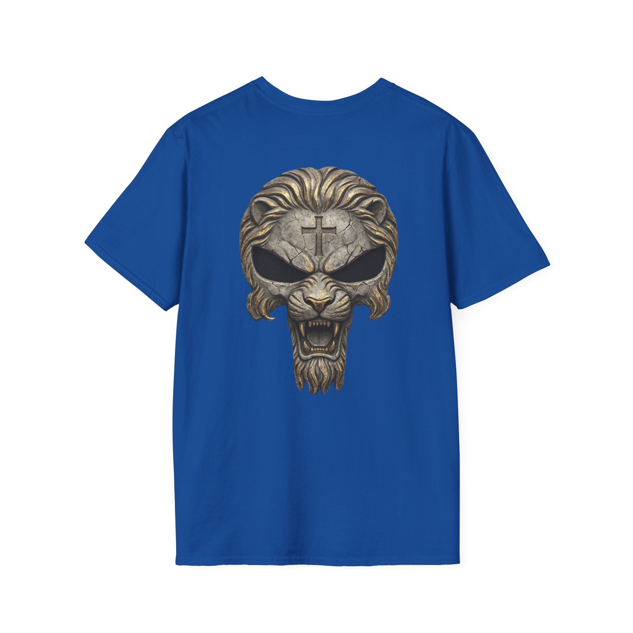 Lion of Judah Skull Christian T-shirt - Warrior Faith Cross T-shirt Printify