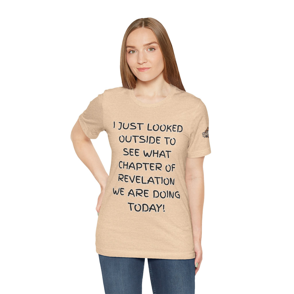 What Chapter of Revelation T-shirt – I Looked Outside My Window Christian T-shirt for End Times Humor & Faith Printify