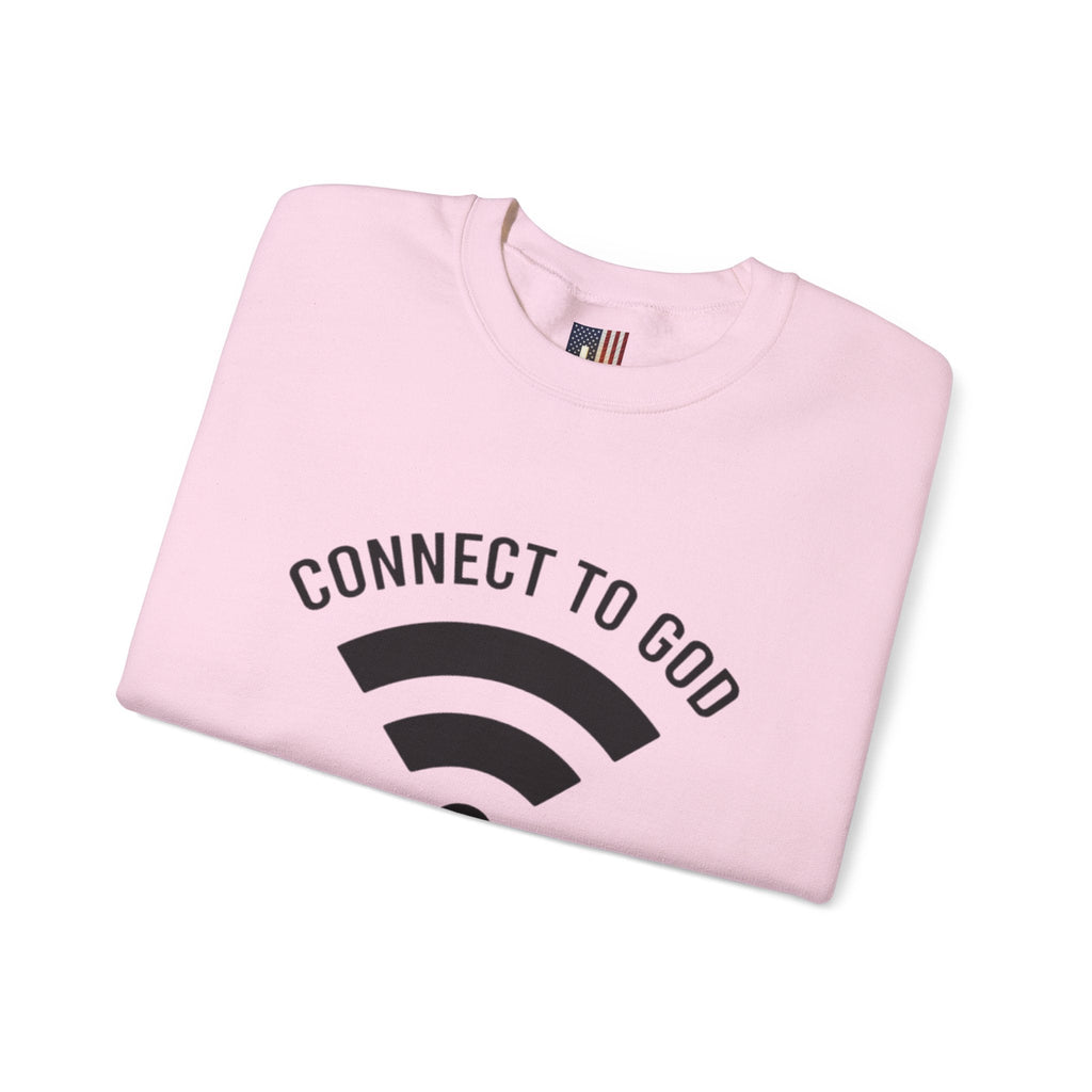 Connect to God Sweatshirt - WIFI Password is Jesus - Funny Christian Faith Sweatshirt Printify