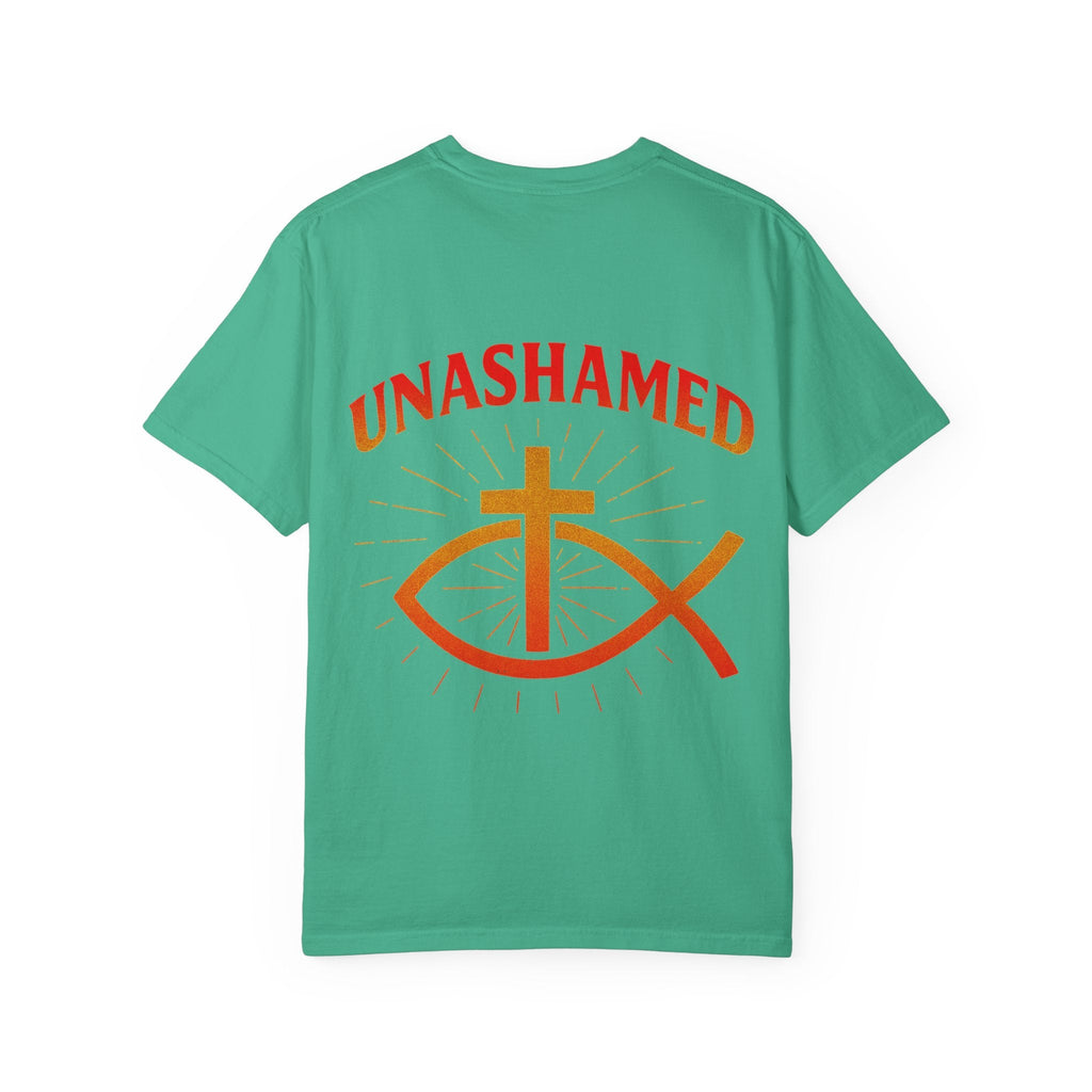 Unashamed T-shirt – Ichthys Jesus Fish & Cross Christian Sweatshirt for Romans 1:16 Bold Faith Printify