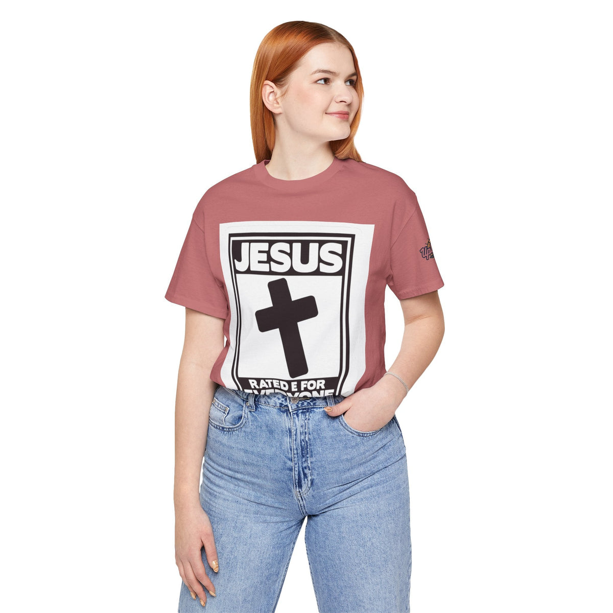 Jesus, Rated E for Everyone T-shirt - Gamer Faith T-shirt - Christian Video Game Parody Printify