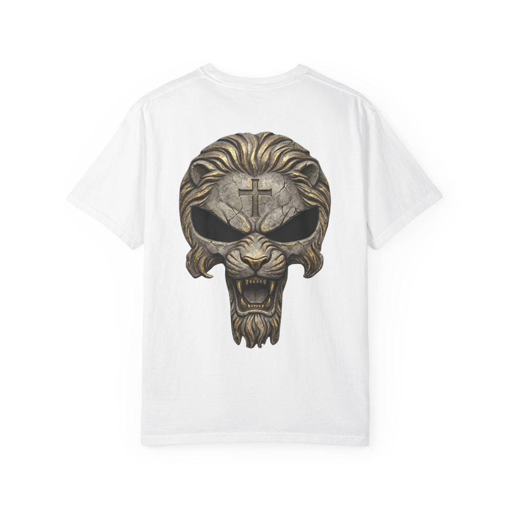 Lion of Judah Skull Christian T-shirt - Warrior Faith Cross T-shirt Printify