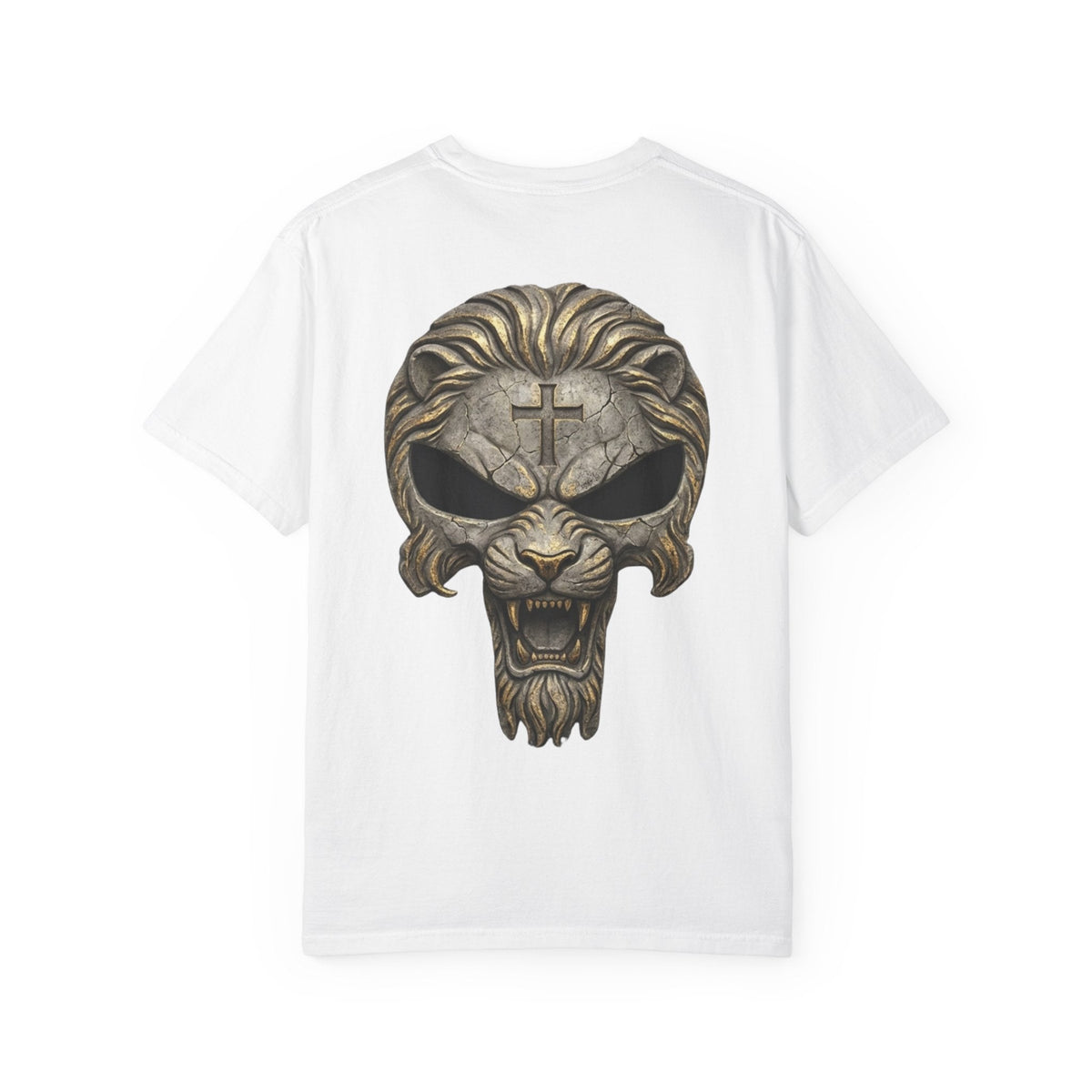 Lion of Judah Skull Christian T-shirt - Warrior Faith Cross T-shirt Printify