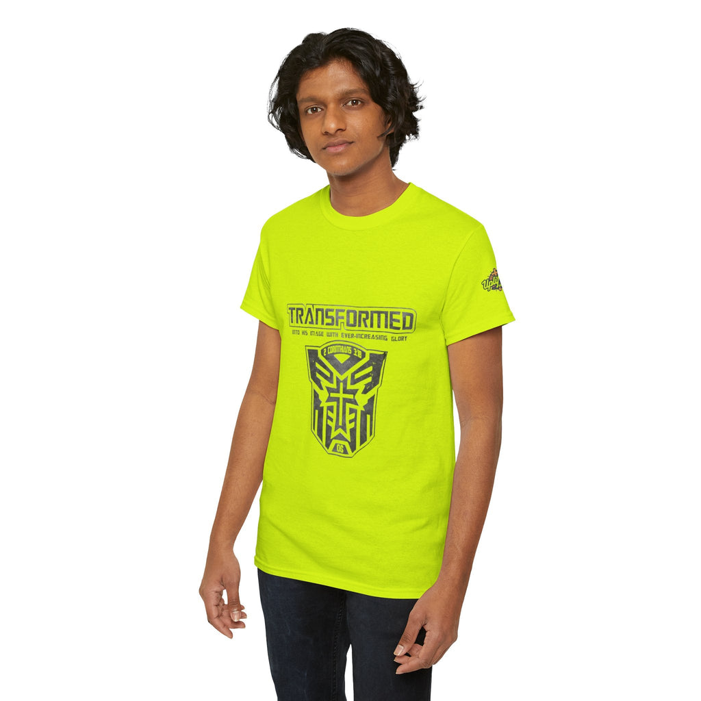 Transformer Logo Christian T-shirt | 2 Corinthians 3:18 Bible Verse T-shirt Printify